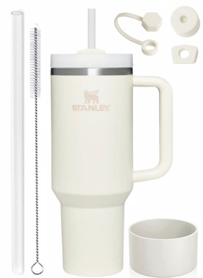 Stanley Cup 40oz Tumbler | Cream 2.0 Stainless Steel Water Bottle with 2 Straws, Spill Set, Anti-Slip Sleeve, Straw Brush | Stanley Travel Mug & Gift Set - Image 1