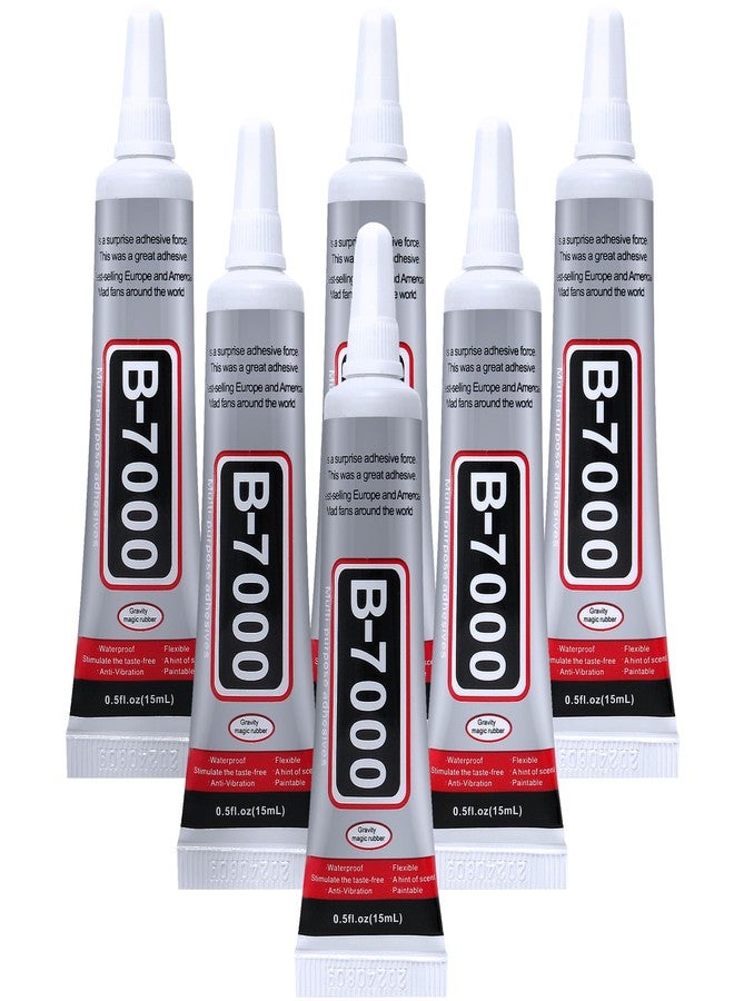 FITTDYHE 6PCS Jewelry Glue - 15ML/0.5fl oz Clear DIY Craft Glue for Rhinestones, Waterproof Strong Bond Adhesive for Phone Repair, Nail Art, Shoes, Fabric, Metal, Glass - Image 1
