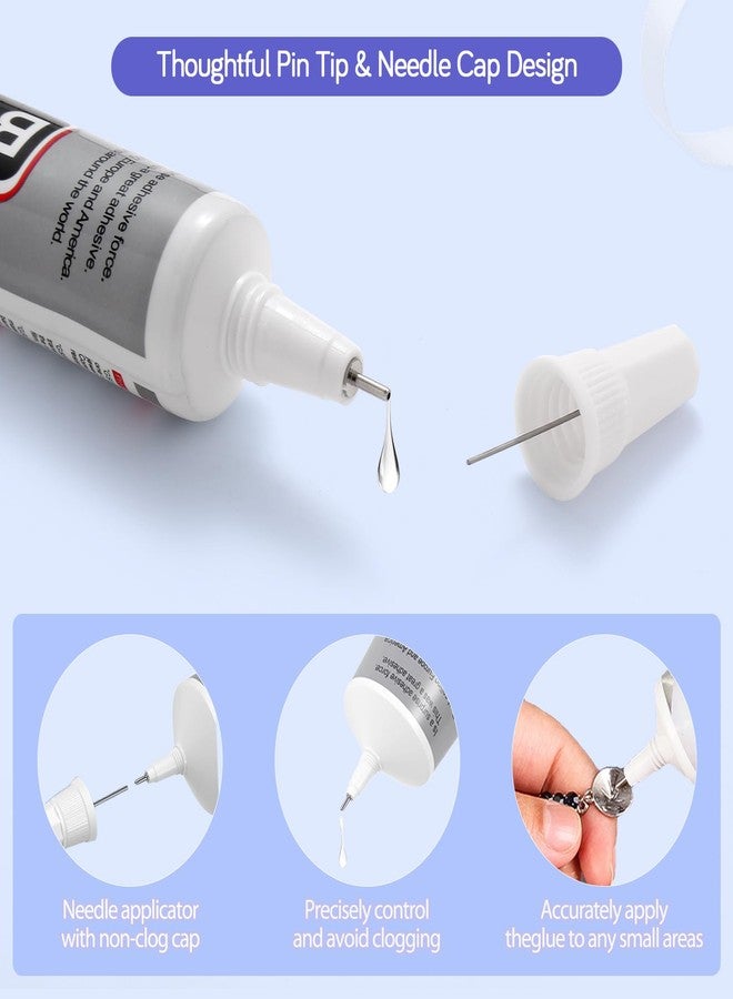 FITTDYHE 6PCS Jewelry Glue - 15ML/0.5fl oz Clear DIY Craft Glue for Rhinestones, Waterproof Strong Bond Adhesive for Phone Repair, Nail Art, Shoes, Fabric, Metal, Glass - Image 3