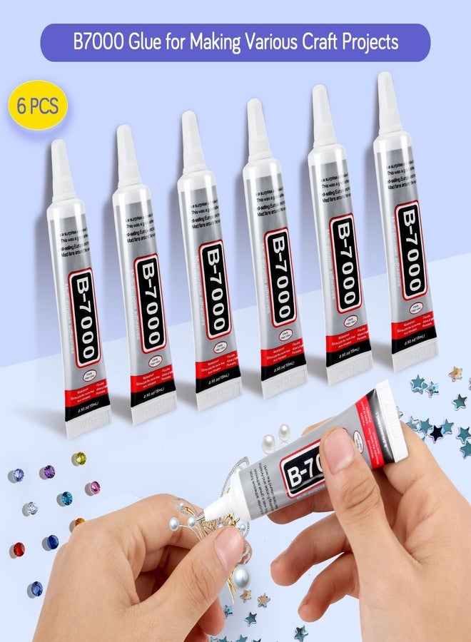 FITTDYHE 6PCS Jewelry Glue - 15ML/0.5fl oz Clear DIY Craft Glue for Rhinestones, Waterproof Strong Bond Adhesive for Phone Repair, Nail Art, Shoes, Fabric, Metal, Glass - Image 2