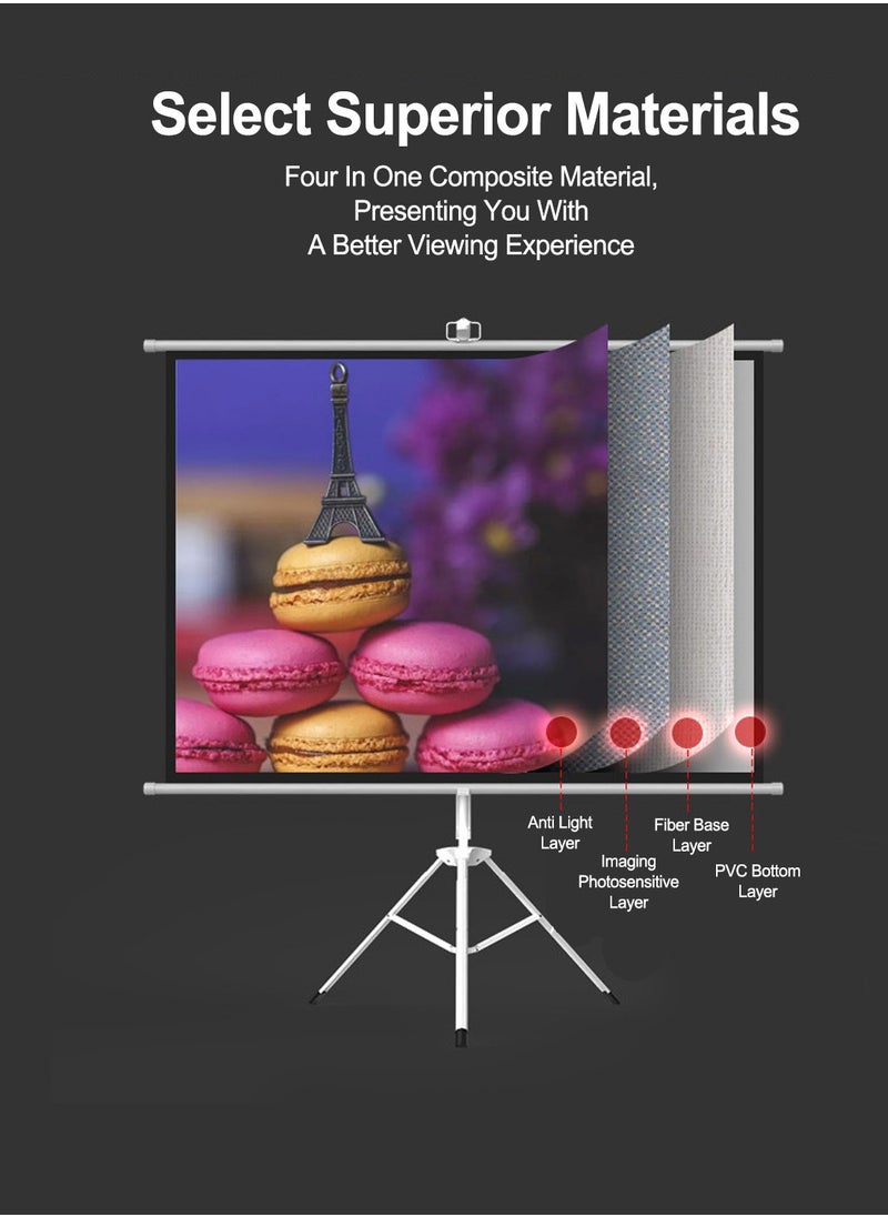 84 inch 16:9 Portable Projector Screen, White Fiberglass Material, 2-in-1 Wall Mount & Tripod Stand ET84W-169 for Outdoor and Indoor - pzsku/ZD4B345C7097A06A48421Z/45/_/1708418654/28406f21-b34f-4a0c-a68d-8c0f9c069f3a