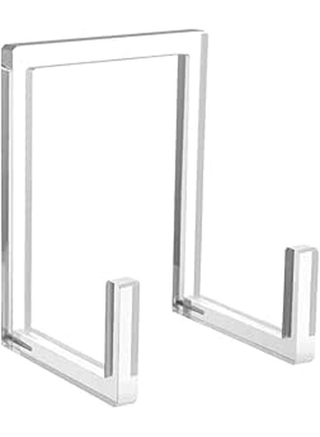 Clear Acrylic Square Plate Stand Display Holder Tabletop Easel Picture Frame Stand - Image 1