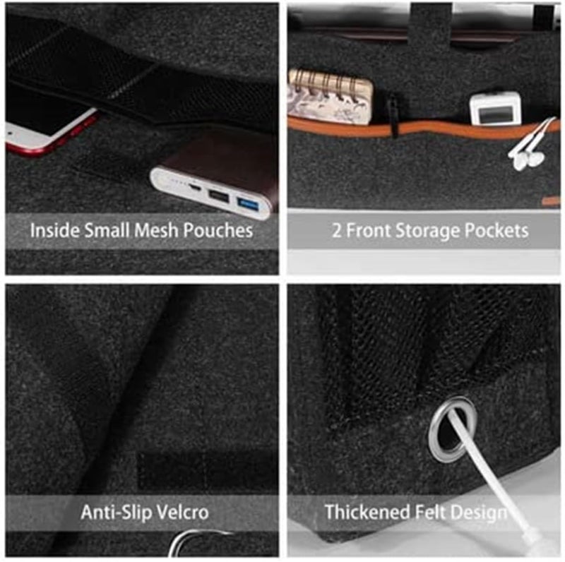 Excefore Felt Bedside Caddy Organizer, Bedside Pocket Storage Holder for Books, Tablet, TV Remote, Phone, Accessories, Fits Bed Rails, Sofa, Bunk Bed - Image 5