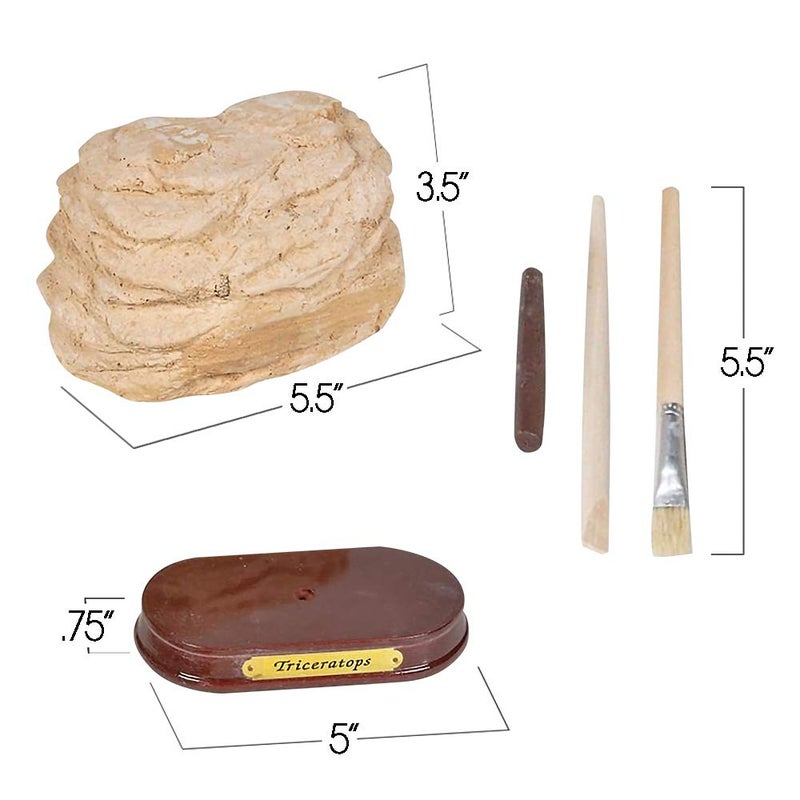 ArtCreativity Dinosaur Excavation Kit for Kids, 5.5â€ Triceratops Skull Excavating Set with Fossil Digging Tools and Stand, Fun Science Activity Toy, Educational Dinosaur Gift for Boys and Girls - Image 3