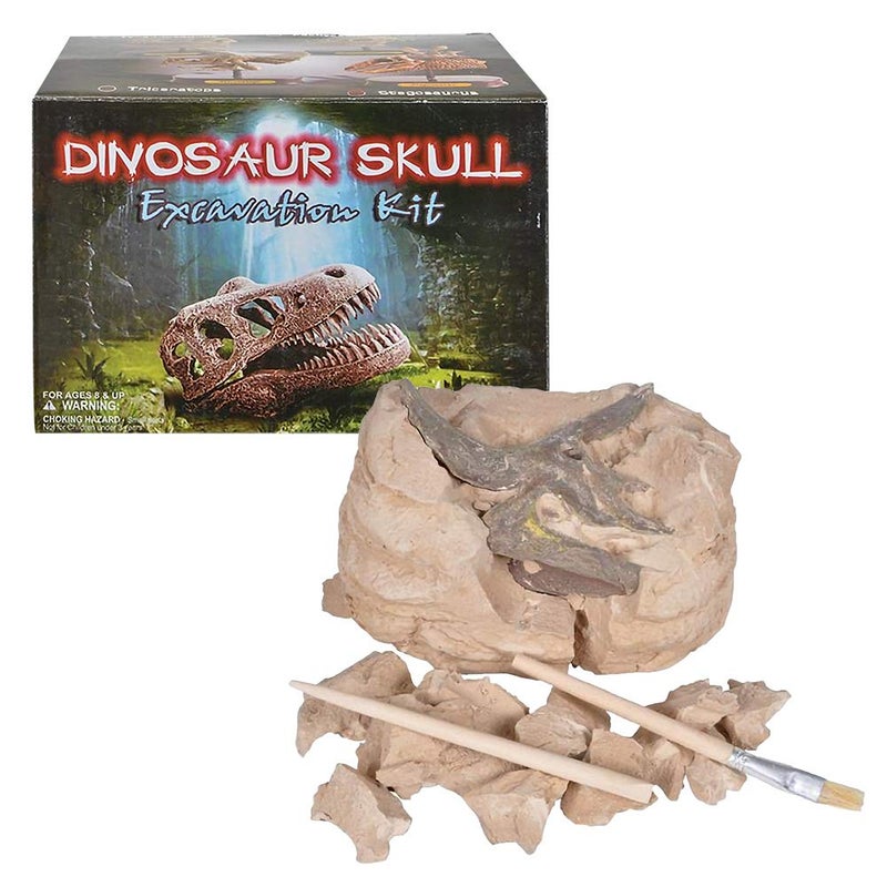 ArtCreativity Dinosaur Excavation Kit for Kids, 5.5â€ Triceratops Skull Excavating Set with Fossil Digging Tools and Stand, Fun Science Activity Toy, Educational Dinosaur Gift for Boys and Girls - Image 4