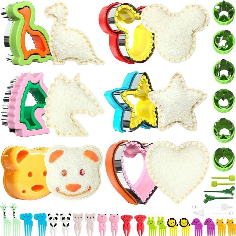 48-Piece Sandwich Mold Butterfly Dinosaur Heart-Shaped Edge Sealing Embossing Mold Vegetable And Fruit Cutting Mold - Image 4