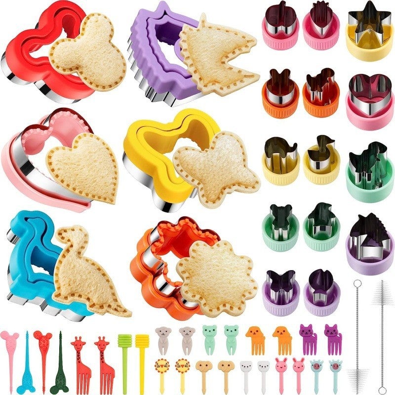 48-Piece Sandwich Mold Butterfly Dinosaur Heart-Shaped Edge Sealing Embossing Mold Vegetable And Fruit Cutting Mold - Image 1