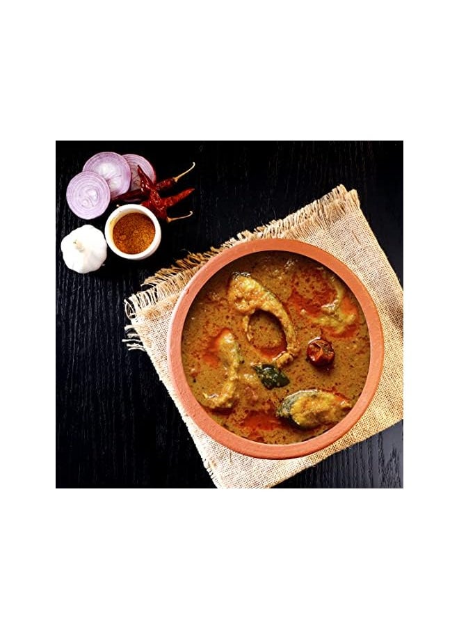 Traditionl Cookware Uruli Chati 25 cm Deep & Large Design Made Up Of 100% Eco Friendly Material Ideal For Chicken Curry, Dal, Soup & More, Venetian Red, Omcp6010, Clay Pot
