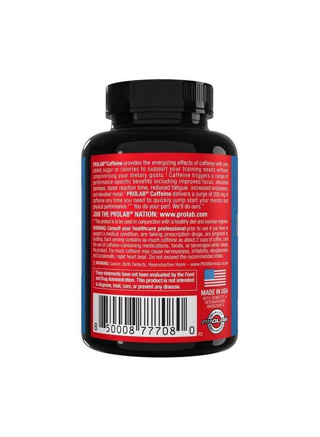 PROLAB ProLab Caffeine Tablets 200mg - 300ct | Energy Support, Helps Enhance Endurance & Mental Focus, Reduce Fatigue, Pre-Workout, Extra Strength  - Image 2