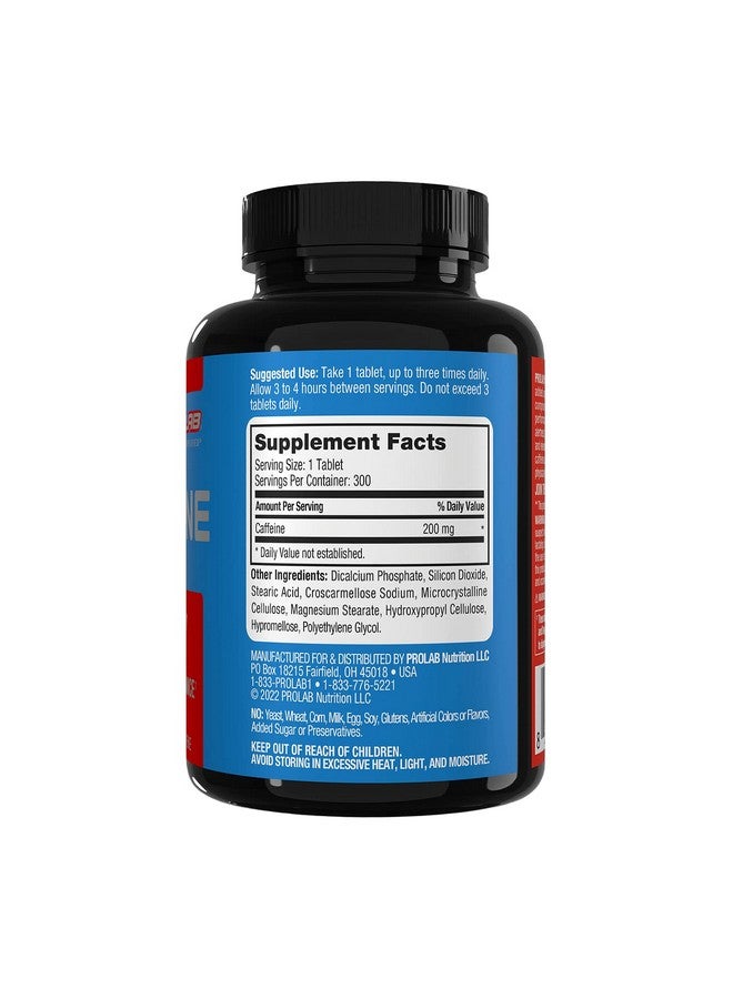 PROLAB ProLab Caffeine Tablets 200mg - 300ct | Energy Support, Helps Enhance Endurance & Mental Focus, Reduce Fatigue, Pre-Workout, Extra Strength  - Image 3