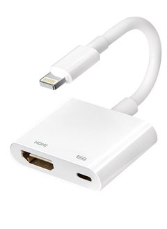 [Apple MFi Certified] Lightning to HDMI Digital AV Adapter for iPhone，1080P Digital Sync Screen Converter Charging Port for iPhone/iPad 1080P HDMI Converter for HD TV/Projector/Monitor