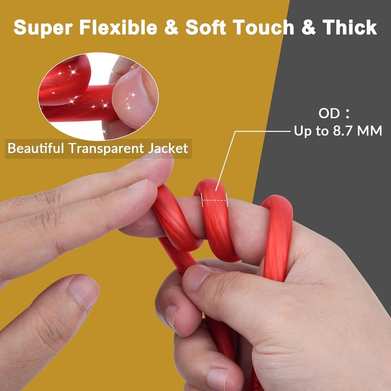HIFIND 4 Gauge 4 AWG 35 Ft Red Power/Ground Wire Cable, True Spec Transparent Flexible Soft Touch Welding Battery Cable for Car Audio, Speaker, Solar, Marine, Generator, Automotive, RV - Image 2