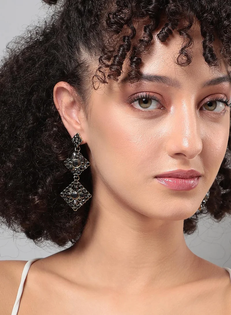 SOHI Embellished Diamond Artificial Drop Earring Jewellery