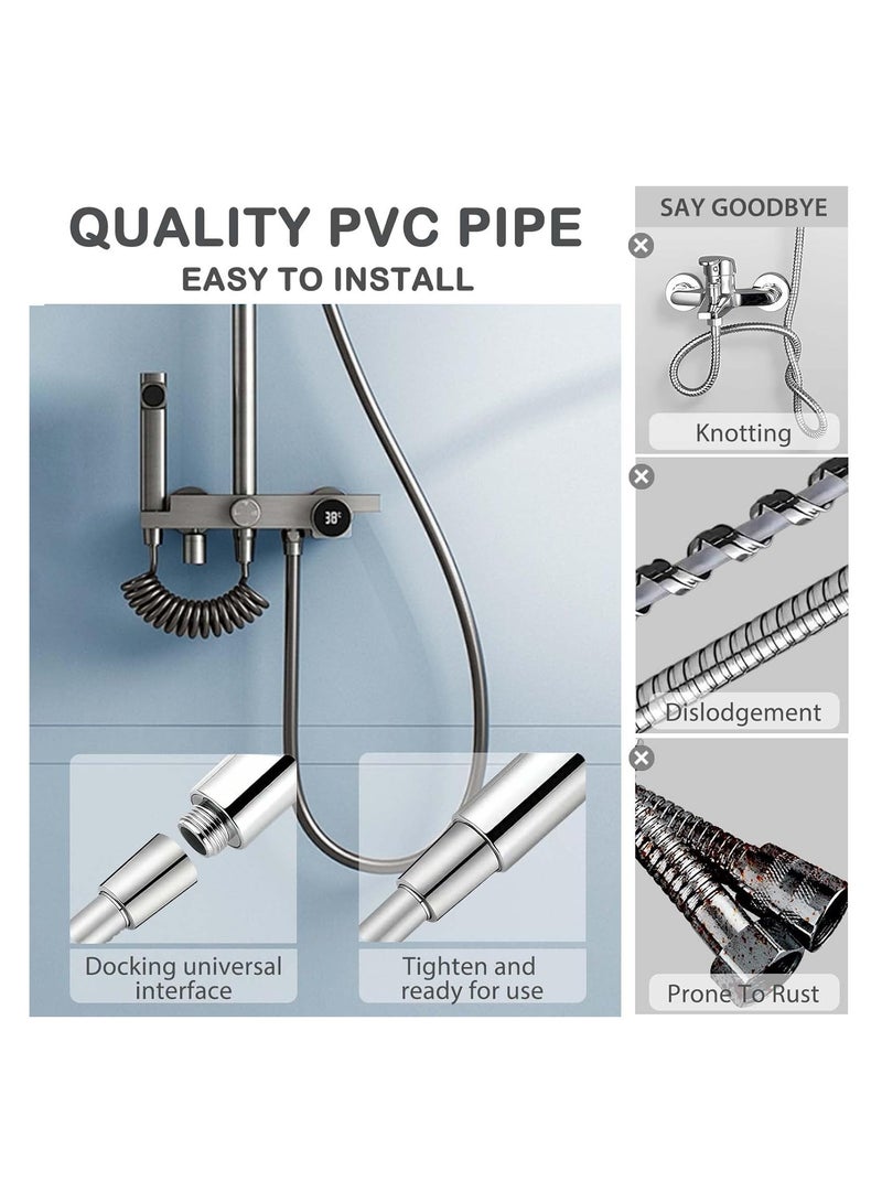 رأس دش فلتر دش، 5 أوضاع ضغط عالي دش محمول مع حامل خرطوم الدش، فلتر ماء صلب لإزالة الشوائب الكلور، منعم ماء - Image 5