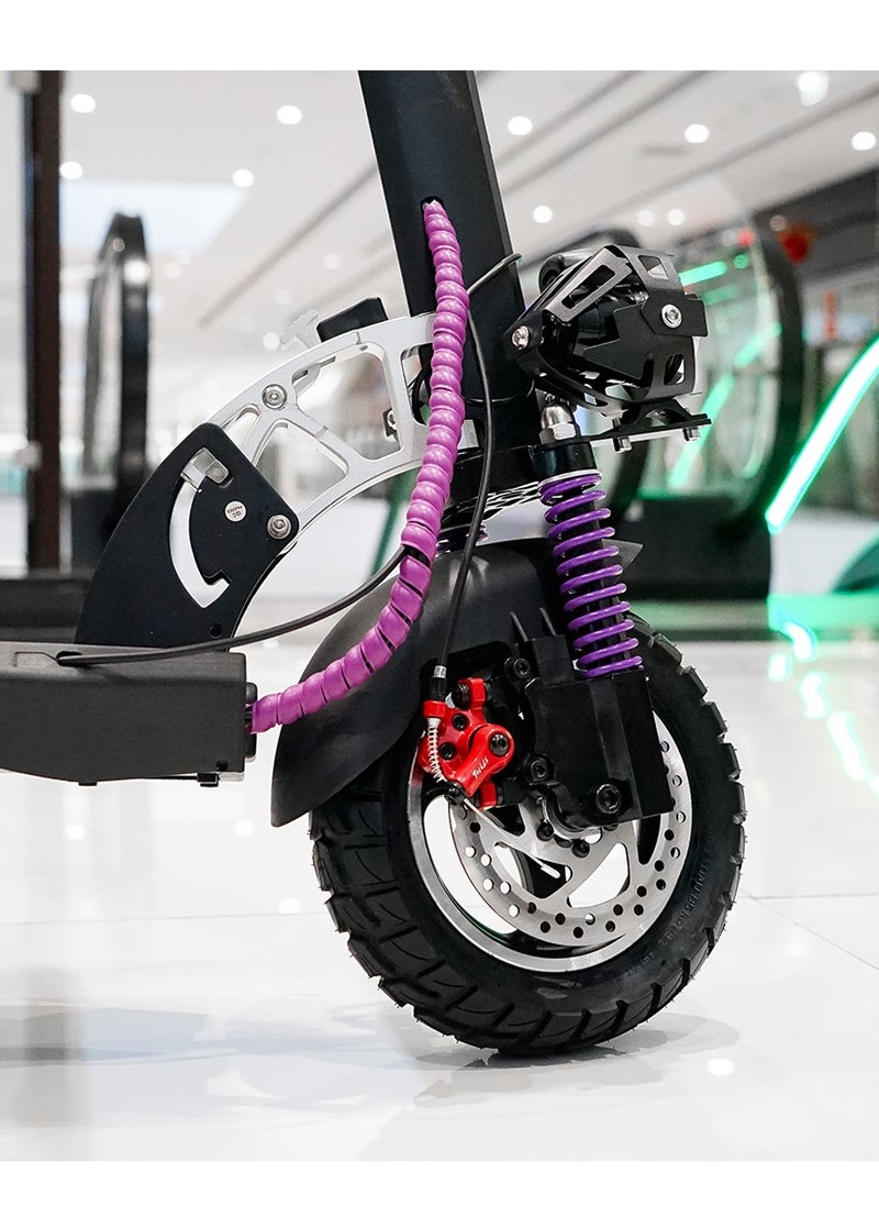 Crony - V10 Fast Speed E-Scooter 1200W Motor 48v/12ah,10" Off-Road Wide Tires,Dual Suspension/Hydraulic Disc Brakes E-Bike, Triple Led Headlamps, All-Terrain, Easy Foldable, Portable Commuter Electric Scooter For Adults & Kids, 120kg Load Skateboard Aluminum Frame, Urban Mobility，Purple - Image 1