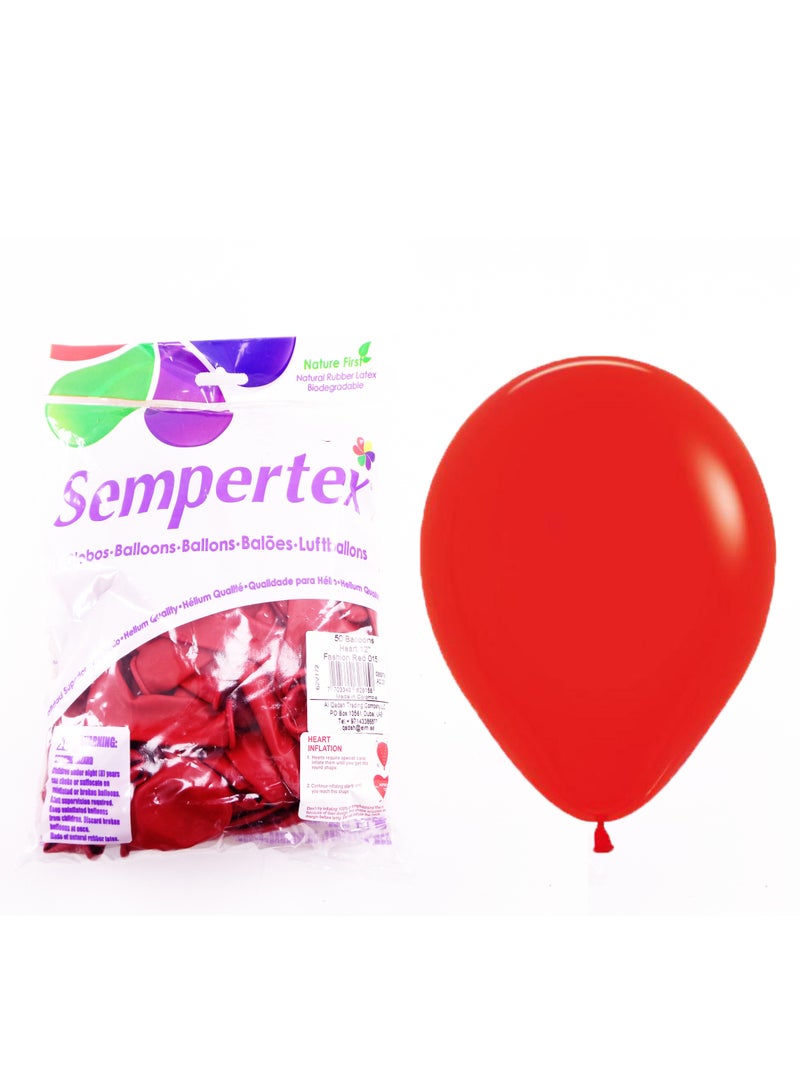 Sempertex 50 pcs, 5" Round Balloons,Fashion Red Latex Balloons - Image 3
