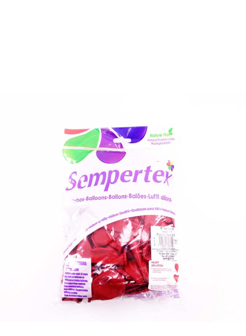 Sempertex 50 pcs, 5" Round Balloons,Fashion Red Latex Balloons - Image 2