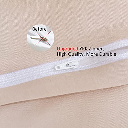 IHOUSTRIY Kid's Duvet Cover Twin Size,100% Washed Microfiber 2pcs Girl Bedding Duvet Cover Set, Pom Poms Fringe Solid Color Soft and Breathable with Zipper Closure & Corner Ties (Peach Pink, Twin) - Image 4