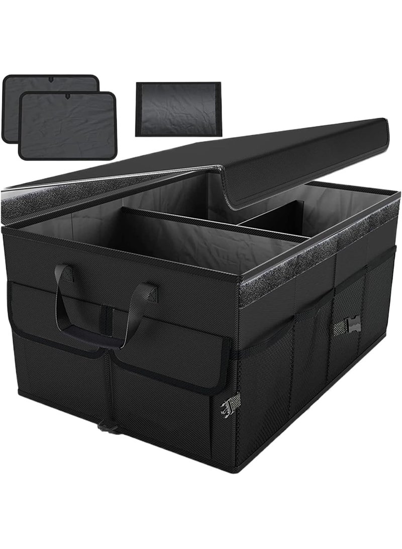 Brinaoki 60L Car Trunk Organizer SUV - Foldable Portable Multifunctional Home Storage Box - For Road Trip, Travel, Camping, Picnic, Family Trip, Daily Commuting - Image 1