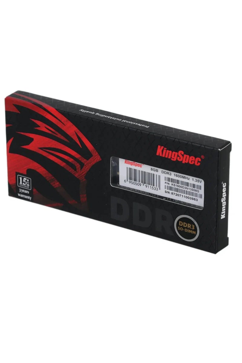 KingSpec KingSpec DDR3 RAM 8GB 1600MHz 1.35V Fashionable and Stylish for Laptops - Image 1
