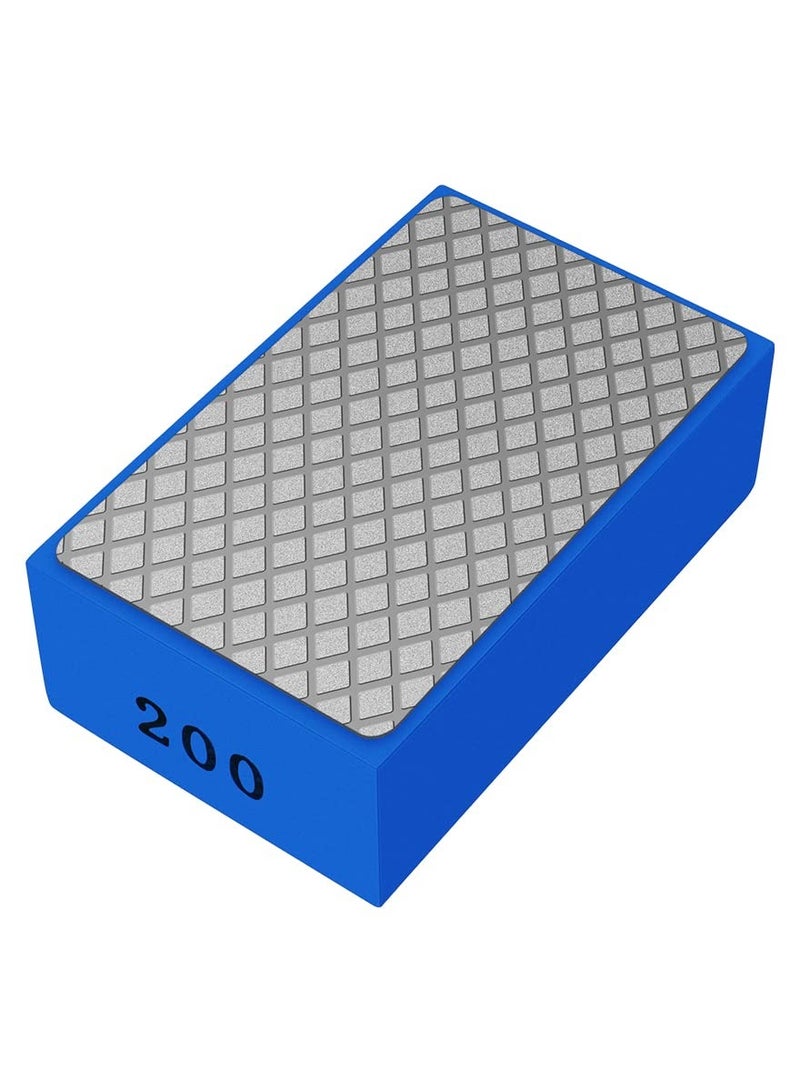 Diamond Hand Pad, Tile edger, Sanding Block Sharp Glass Grinding Polishing Pad, Sanding Block Foam Backing Hand-Held Sanding Block for Sanding Polishing Marble Tile Ceramics (200#) (1 Pcs) - Image 1