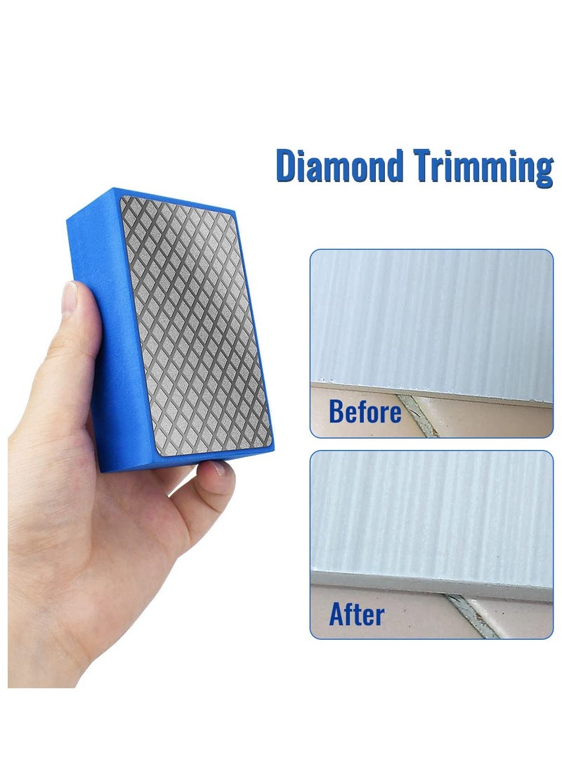 Diamond Hand Pad, Tile edger, Sanding Block Sharp Glass Grinding Polishing Pad, Sanding Block Foam Backing Hand-Held Sanding Block for Sanding Polishing Marble Tile Ceramics (200#) (1 Pcs) - Image 3