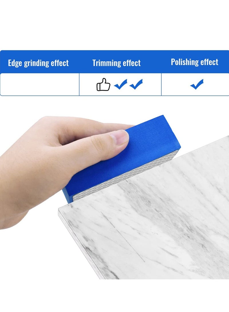 Diamond Hand Pad, Tile edger, Sanding Block Sharp Glass Grinding Polishing Pad, Sanding Block Foam Backing Hand-Held Sanding Block for Sanding Polishing Marble Tile Ceramics (200#) (1 Pcs) - Image 5