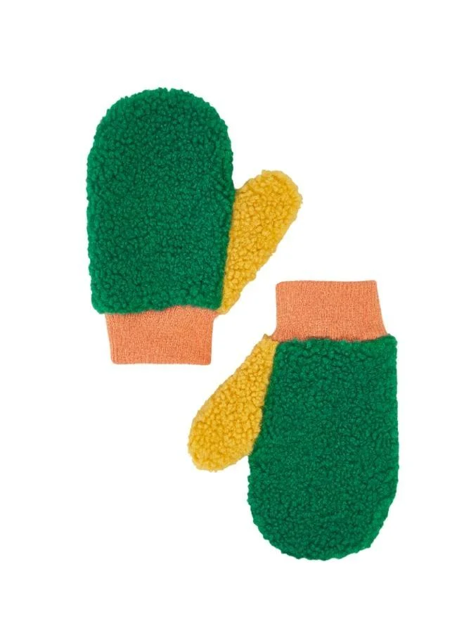 Roarsome Fleece Mittens -  Green/Orange