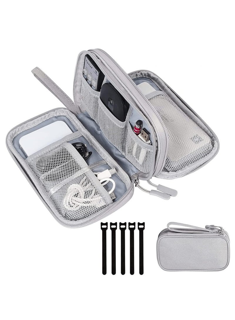 Portable Electronic Accessories Bag Organizer Travel Cable Gadgets Pouch For Charger USB Cables SD Memory Cards Flash Hard Drive Power Bank Ear Phone S  - Image 1