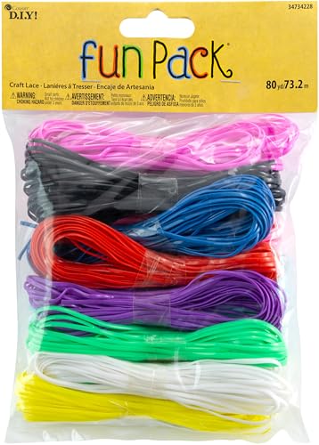 Cousin 34734228 Fun Packs 80Yard Multi Craft Lace Lanyard String