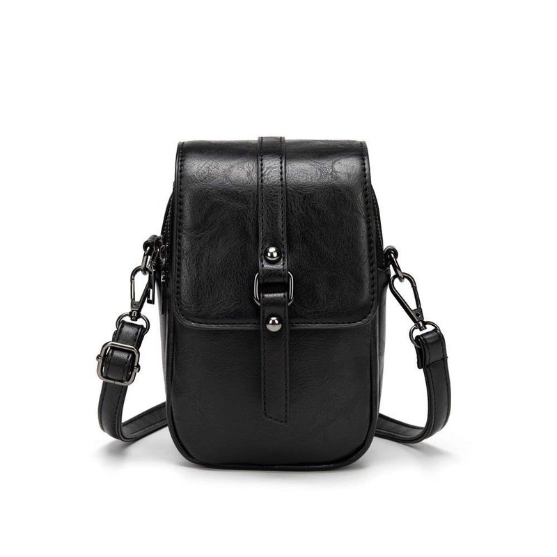 My Friday myfriday Vintage Crossbody Phone Bag for Women, Small PU Leather Shoulder Purse and Handbag with Tassel&Rivet Decoration - Image 1