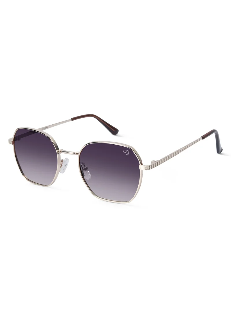 Woggles UV- Protected  Golden Hexagonal Sunglasses