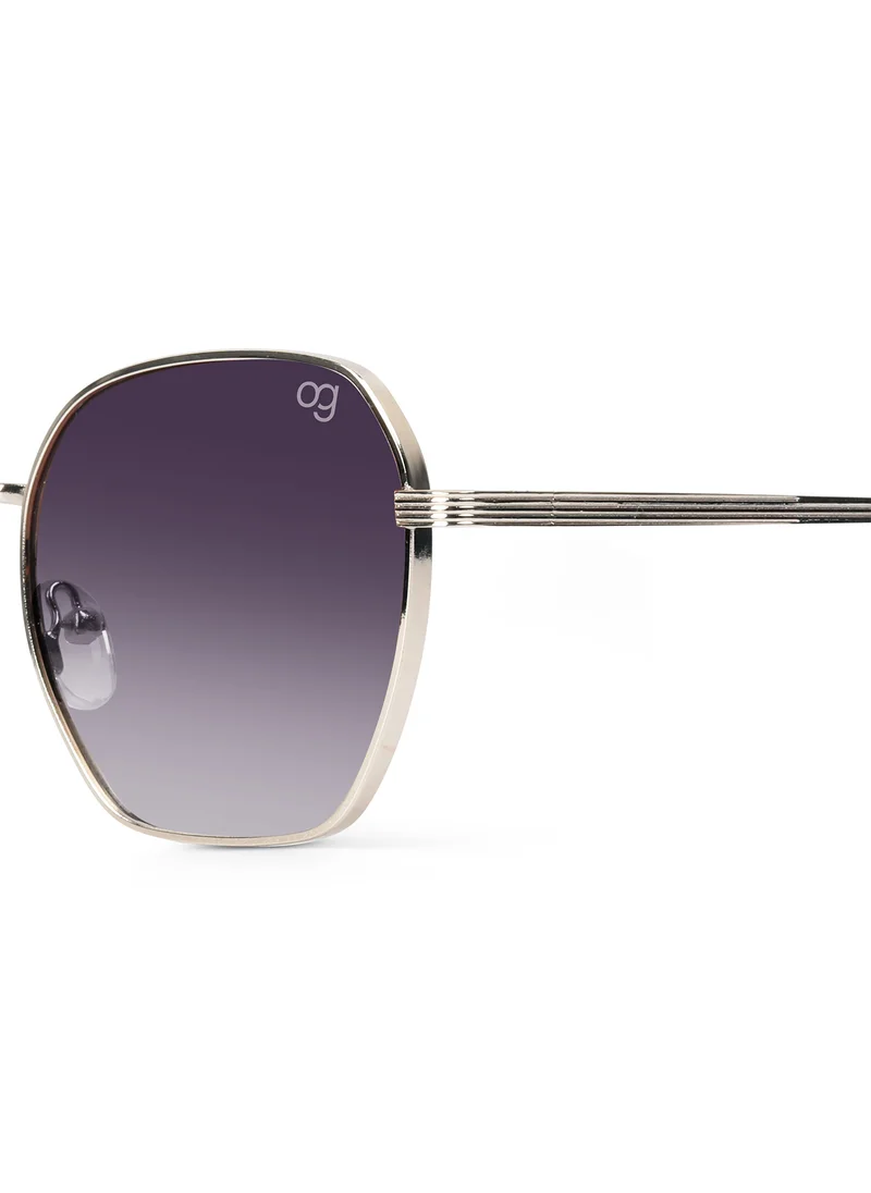 Woggles UV- Protected  Golden Hexagonal Sunglasses