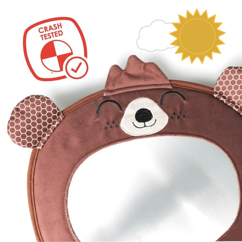 Diono Easy View Bear Character Baby Car Mirror, Safety Car Seat Mirror for Rear Facing Infant, Fully Adjustable, Wide Crystal Clear View, Shatterproof, Crash Tested - Image 5
