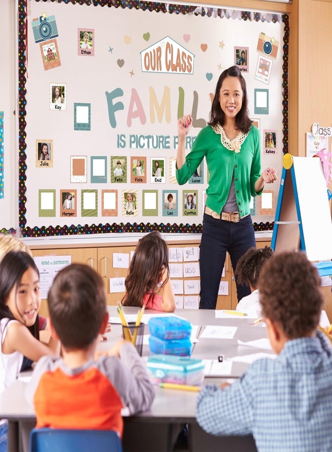 COCHIE مجموعة ديكور لوحة إعلانات الفصل الدراسي من كوتشي بوهو، 56 قطعة، ديكور باب الفصل، ديكور لوحة إعلانات صور "فصلنا عائلة"، مستلزمات أساسية للمعلمين للعودة إلى المدرسة (بوهو) - Image 4