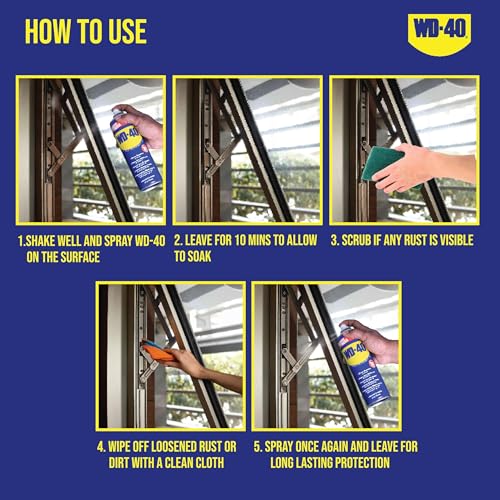 WD-40 Multipurpose Spray, Rust Remover, Cleans Bike Chains, Hinge Lubricant, Loosens Jammed Parts, Degreaser, and Cleaning Agent, 420ml (341g) - Image 2