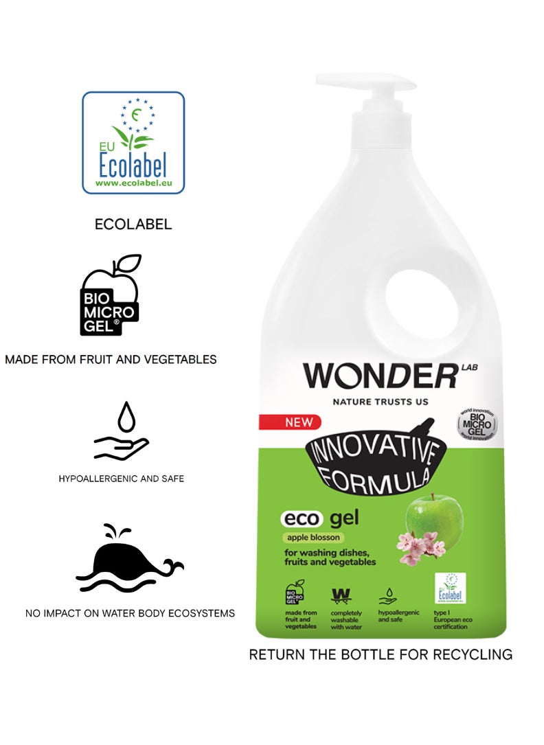 Wonder Lab - Eco dishwashing liquid, 1L, Apple blossom - Image 1