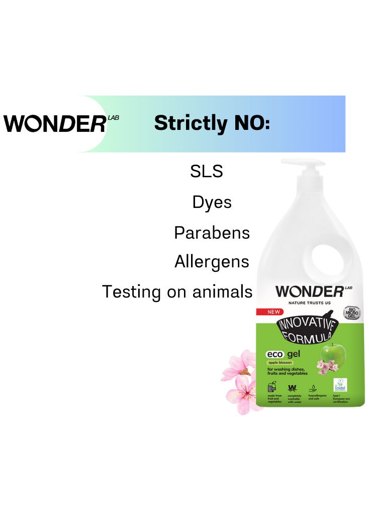 Wonder Lab - Eco dishwashing liquid, 1L, Apple blossom - Image 1