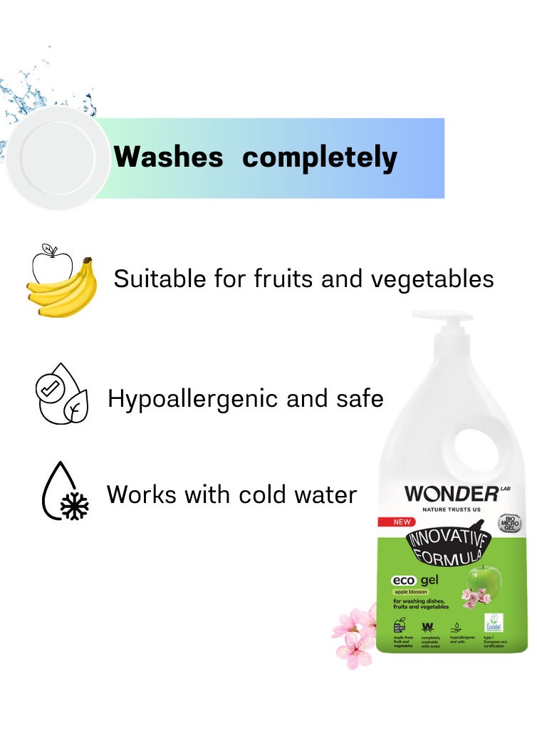 Wonder Lab - Eco dishwashing liquid, 1L, Apple blossom - Image 1