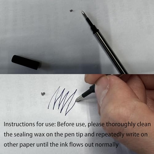 DunBong Rollerball Pen Refills, Roller Ball Fine Point 0.5mm, Red Ink Refill Pack of 5 - Replaceable Ballpoint Pen Refills Medium Point (Navy Blue) - Image 3