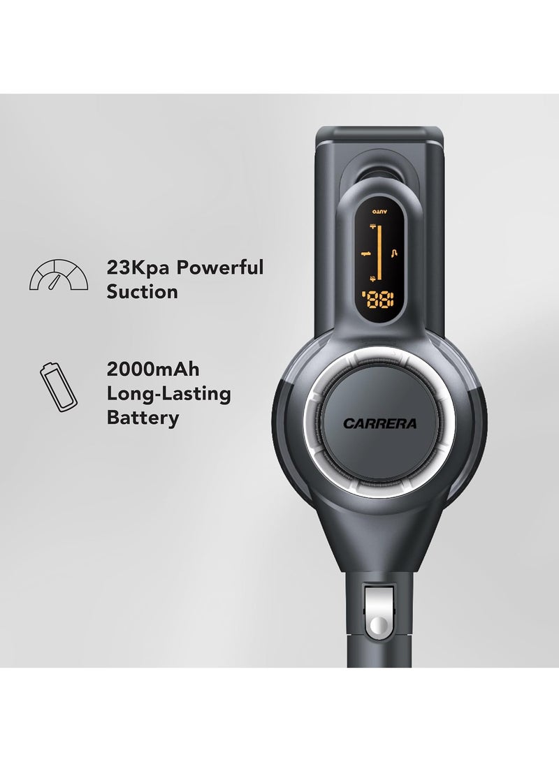 Carrera CARRERA Stick Vacuum Cleaner No 321 – High Suction Power 23Kpa, LED Display, 6-Speed Control + Auto Mode, Long Working Time, Detachable Battery, Multi-Cyclone Filter, 1L Dust Cup  - Image 2