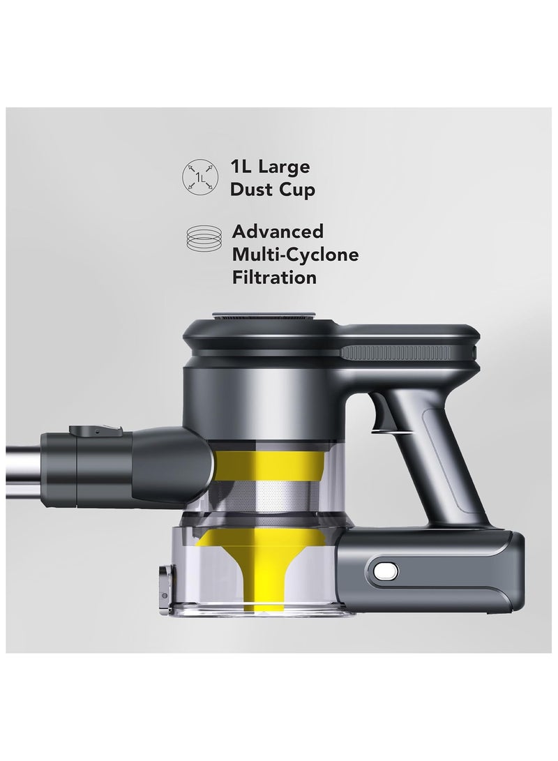 Carrera CARRERA Stick Vacuum Cleaner No 321 – High Suction Power 23Kpa, LED Display, 6-Speed Control + Auto Mode, Long Working Time, Detachable Battery, Multi-Cyclone Filter, 1L Dust Cup  - Image 4