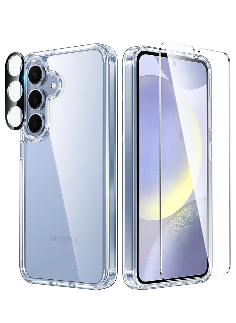 Raxoom Samsung Galaxy S24 Case: Clear Slim Shockproof Cell Phone Protective Cover | Anti Yellowing Scratch Proof Drop Proof Tough 5G Mobile Phone Protection Bumper - Image 1