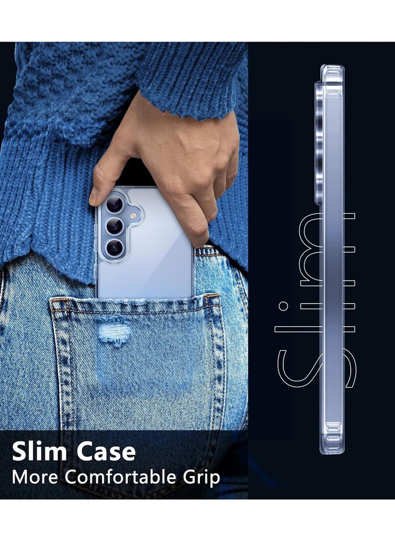 Raxoom Samsung Galaxy S24 Case: Clear Slim Shockproof Cell Phone Protective Cover | Anti Yellowing Scratch Proof Drop Proof Tough 5G Mobile Phone Protection Bumper - Image 5