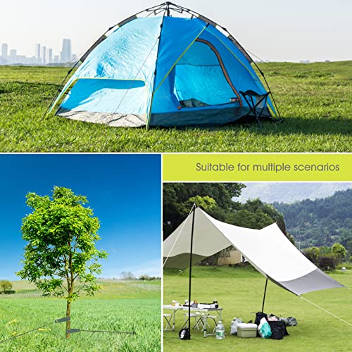 Rifny Heavy Duty Tree Stake Kits, 11.8 Inch Steel Tree Stakes and Supports for Young Tree Anti Strong Wind, Leaning Tree Anchor Straightening Kit with 3 PCS Steel Stakes, 13.12 Feet Rope and Tree Straps - Image 5