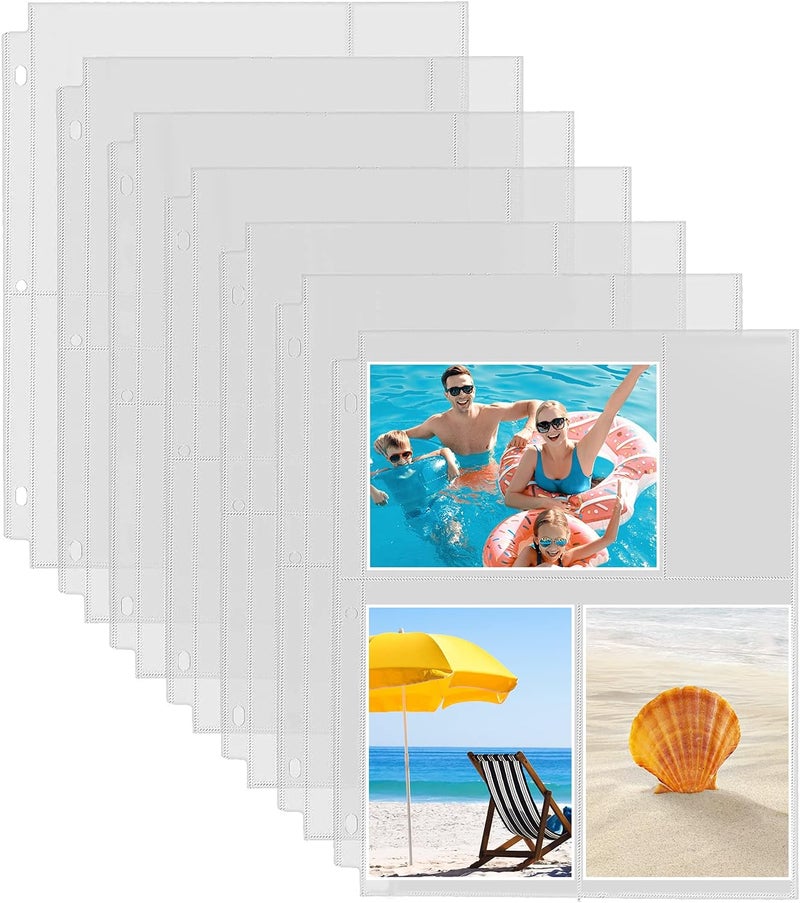 Fabmaker 30 Pack Photo Sleeves for 3 Ring Binder - (4x6, for 180 Photos), Archival Page Protectors, Clear Plastic Refill Pages, Postcard Sleeves, Acid-Free - Image 1