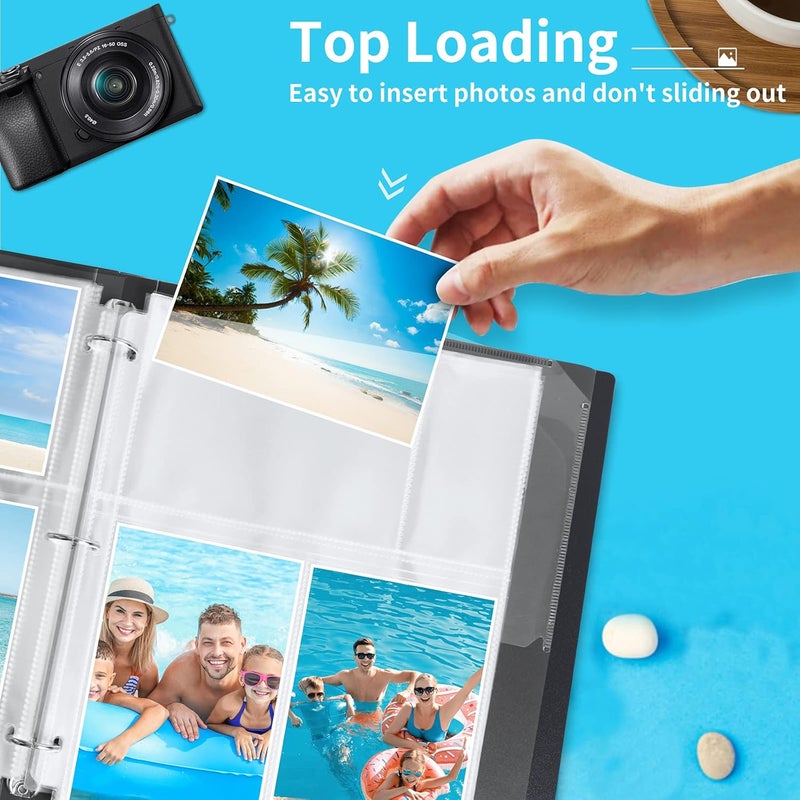 Fabmaker 30 Pack Photo Sleeves for 3 Ring Binder - (4x6, for 180 Photos), Archival Page Protectors, Clear Plastic Refill Pages, Postcard Sleeves, Acid-Free - Image 4