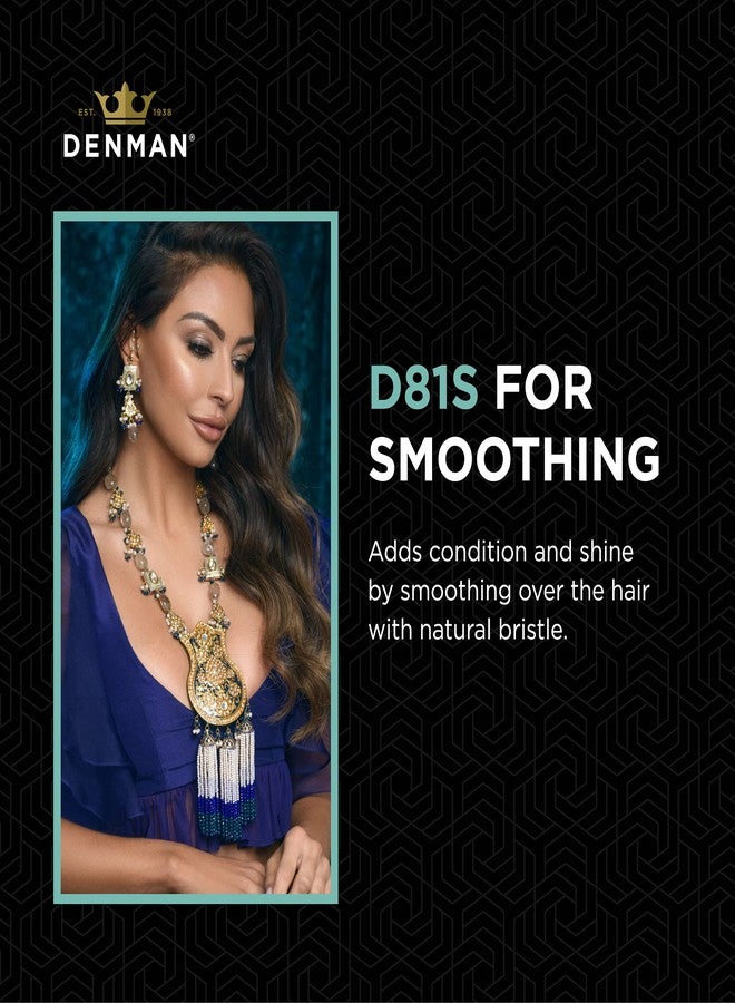 Denman D81S Small Hair Brush with Soft Nylon Quill Boar Bristles - Porcupine Style Cushion Brush for Grooming, Detangling, Straightening, Blowdrying and Refreshing Hair - Black - Image 4