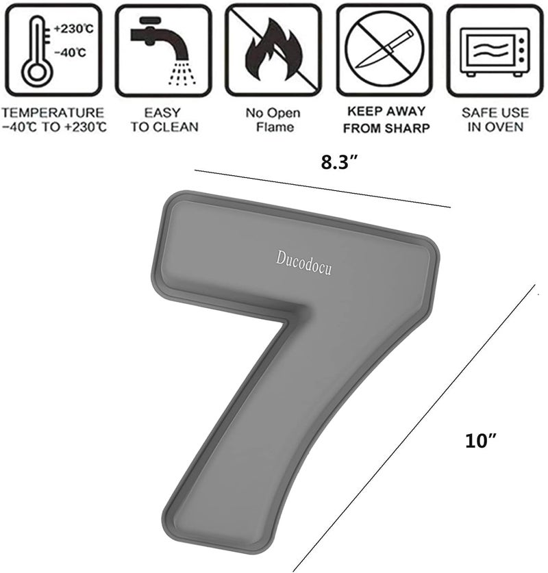 Ducodocu Silicone Number Cake Pan Large 3D Number Cake Mold Baking Forms Novel Cake Tins DIY Baking Mold for 7/70th Birthday Wedding Anniversary 10 inch Number of 7&0 - Image 4