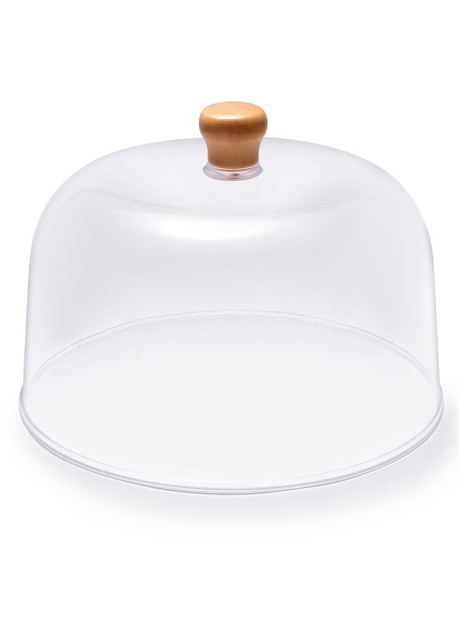 CozyState 11-inch Plastic Acrylic Cake Dome Cover, Suitable for Cake Stand Plates Transparent Cake Cover(Wood Handle) - Image 1